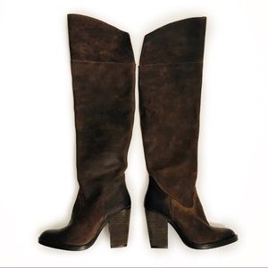 ❌SOLD❌NWOT Brown Leather OTK Heeled Boots